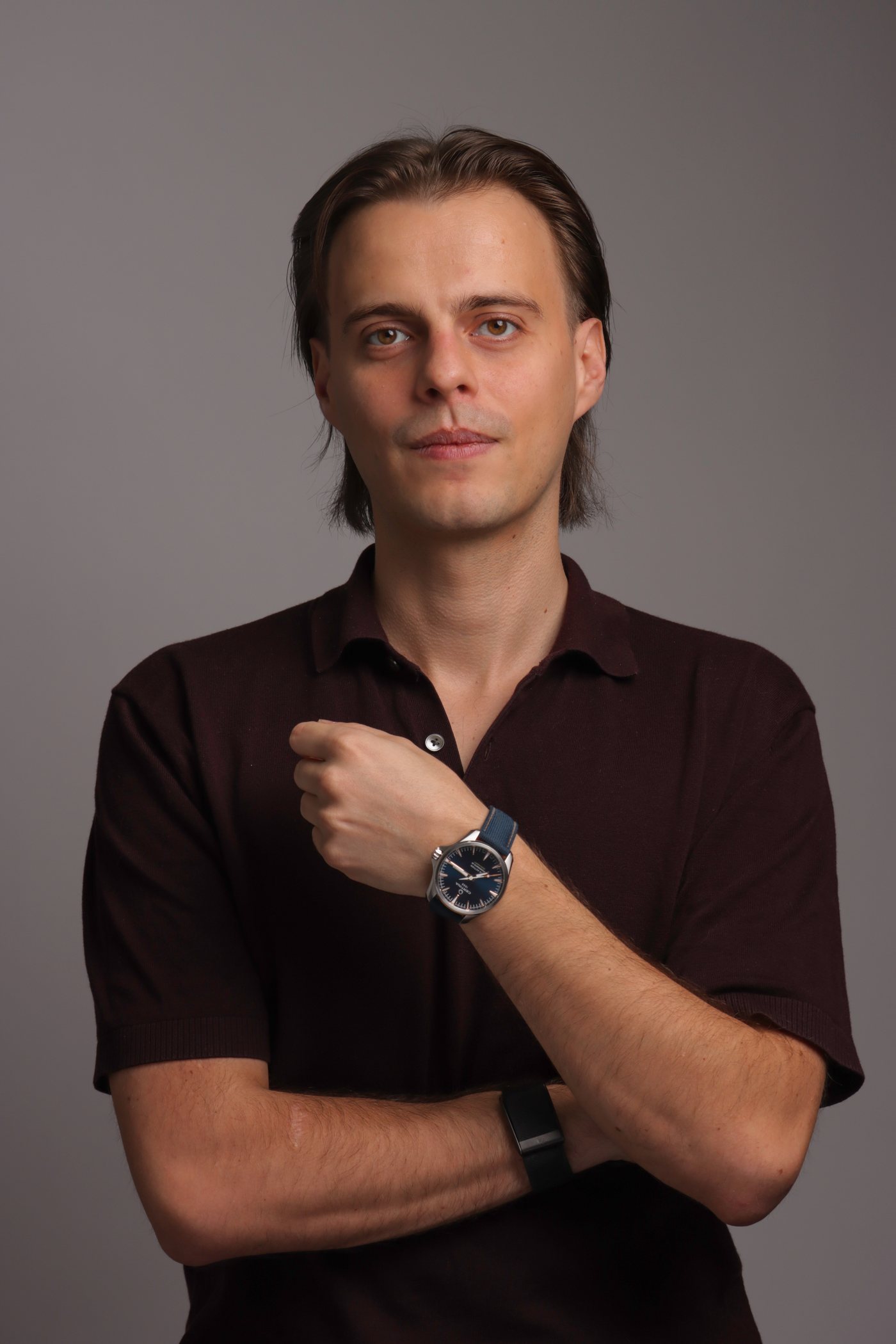 Victor Valtchev, studio portrait, wristwatch
