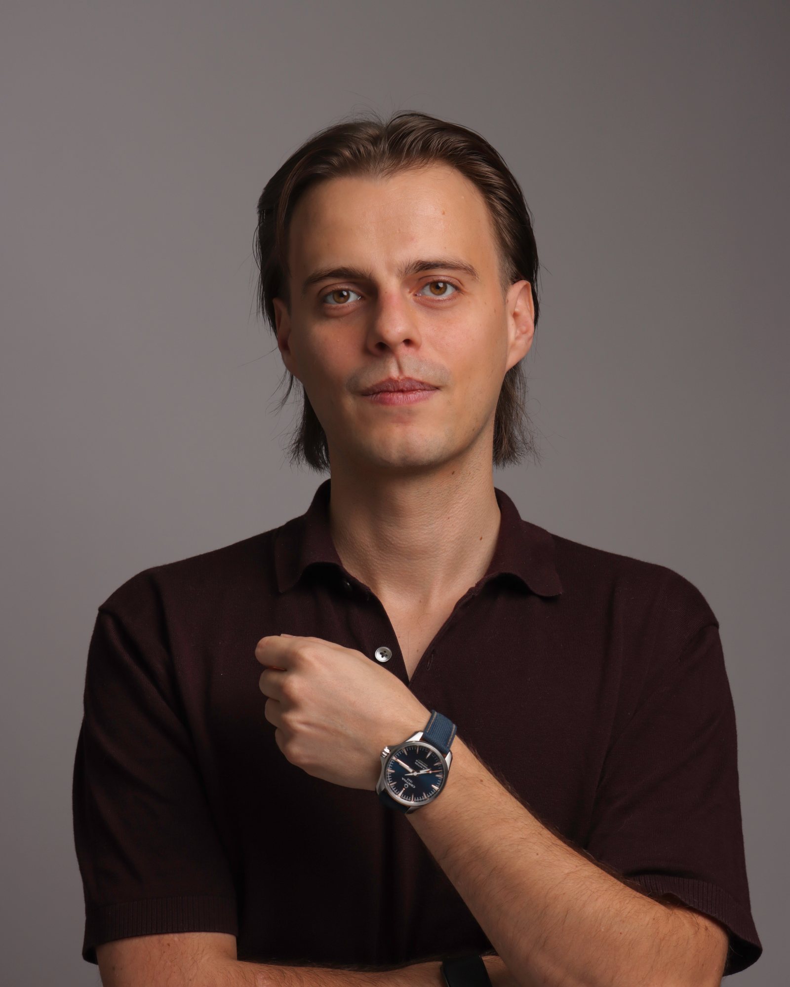 Victor Valtchev, studio portrait, wristwatch